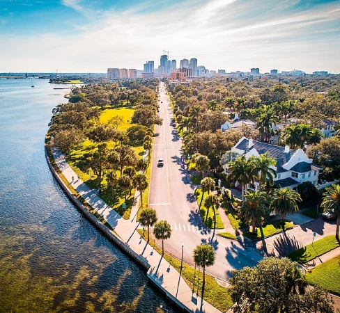 A bright view of an area of St. Petersburg.